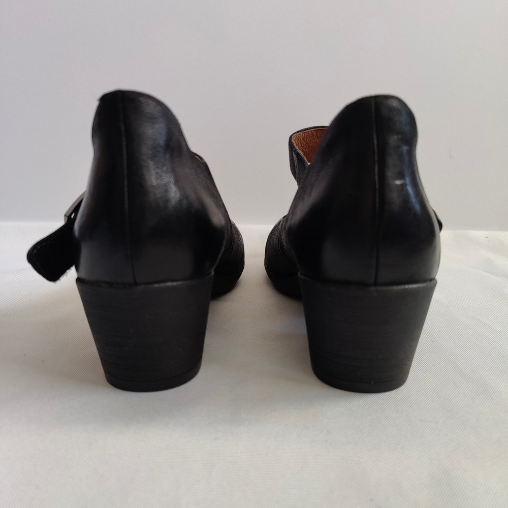 Dansko Roxanne Black Leather Mary Jane Block Heel Clogs Pumps Sz 6 Career Office - Picture 5 of 9